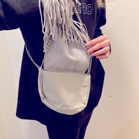 ZARA  Boho fringed leather shoulder bag - Picture 3 of 8